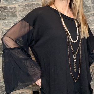 Free People Semi-Sheer Oversized Top